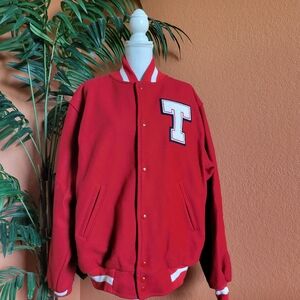 Maverick Crimson Red Letterman Jacket T Large Taylor Swift Academia Varsity